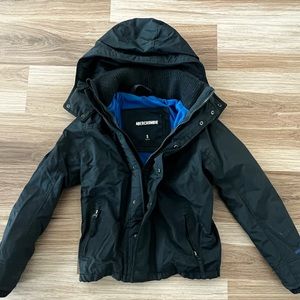 Abercrombie Navy blue Winter Coat W/ Hood and Fleece Lining